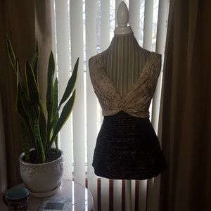 BCBG Maxazria Silk Tie Back Tank Top